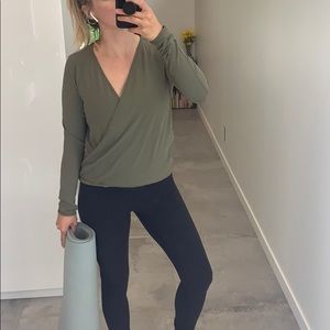Lululemon military green wrap top
